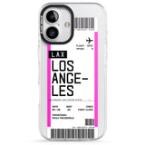 iPhone 16 Pro Max Personalised Los Angeles Boarding Pass Black Impact Phone Case