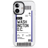 iPhone 16 Pro Max Personalised Washington D.C. Boarding Pass Black Impact Phone Case