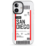 iPhone 16 Pro Max Personalised San Diego Boarding Pass Black Impact Phone Case