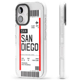 iPhone 16 Pro Max Personalised San Diego Boarding Pass Black Impact Phone Case