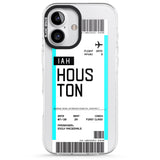 iPhone 16 Pro Max Personalised Houston Boarding Pass Black Impact Phone Case