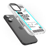 iPhone 16 Pro Max Personalised Houston Boarding Pass Black Impact Phone Case