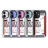 iPhone 16 Pro Max Personalised Detroit Boarding Pass Black Impact Phone Case