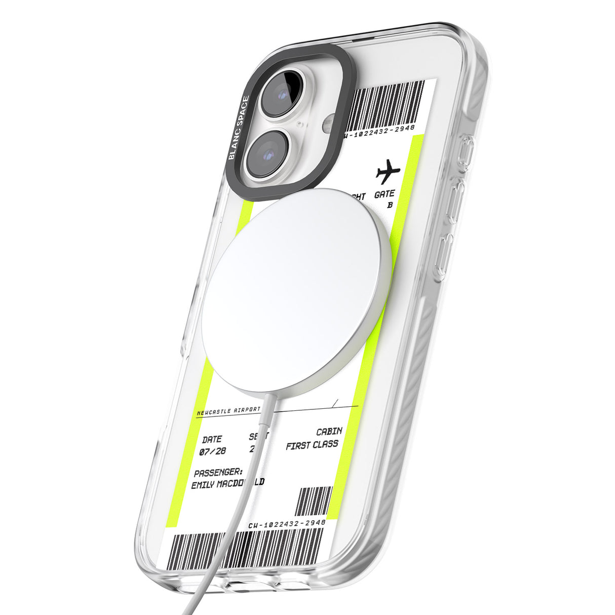 iPhone 16 Pro Max Personalised Newcastle Boarding Pass Black Impact Phone Case