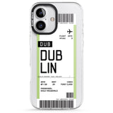 iPhone 16 Pro Max Personalised Dublin Boarding Pass Black Impact Phone Case