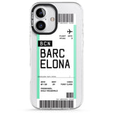 iPhone 16 Pro Max Personalised Barcelona Boarding Pass Black Impact Phone Case