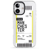 iPhone 16 Pro Max Personalised Manchester Boarding Pass Black Impact Phone Case