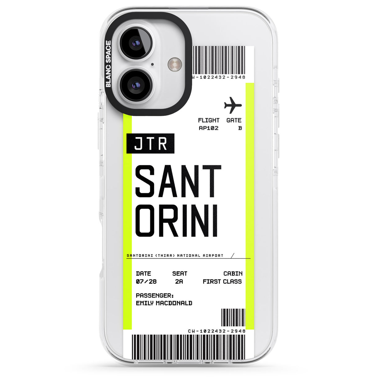 Personalised Santorini Boarding Pass