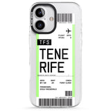 iPhone 16 Pro Max Personalised Tenerife Boarding Pass Black Impact Phone Case