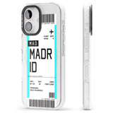 iPhone 16 Pro Max Personalised Madrid Boarding Pass Black Impact Phone Case