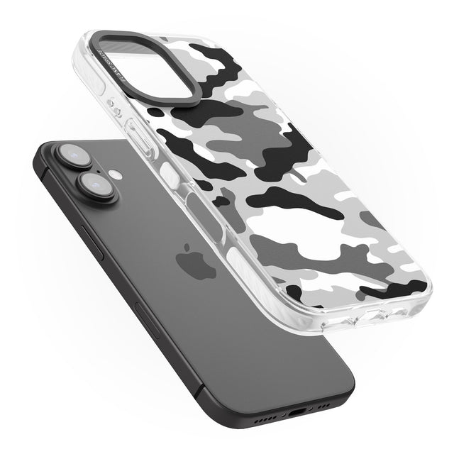 iPhone 16 Pro Max Grey Camo Black Impact Phone Case