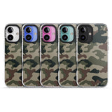 iPhone 16 Pro Max Green and Brown Camo Black Impact Phone Case