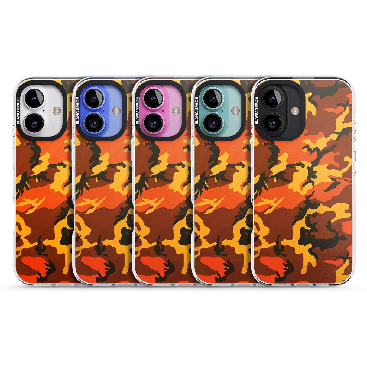 iPhone 16 Pro Max Orange Camo Black Impact Phone Case