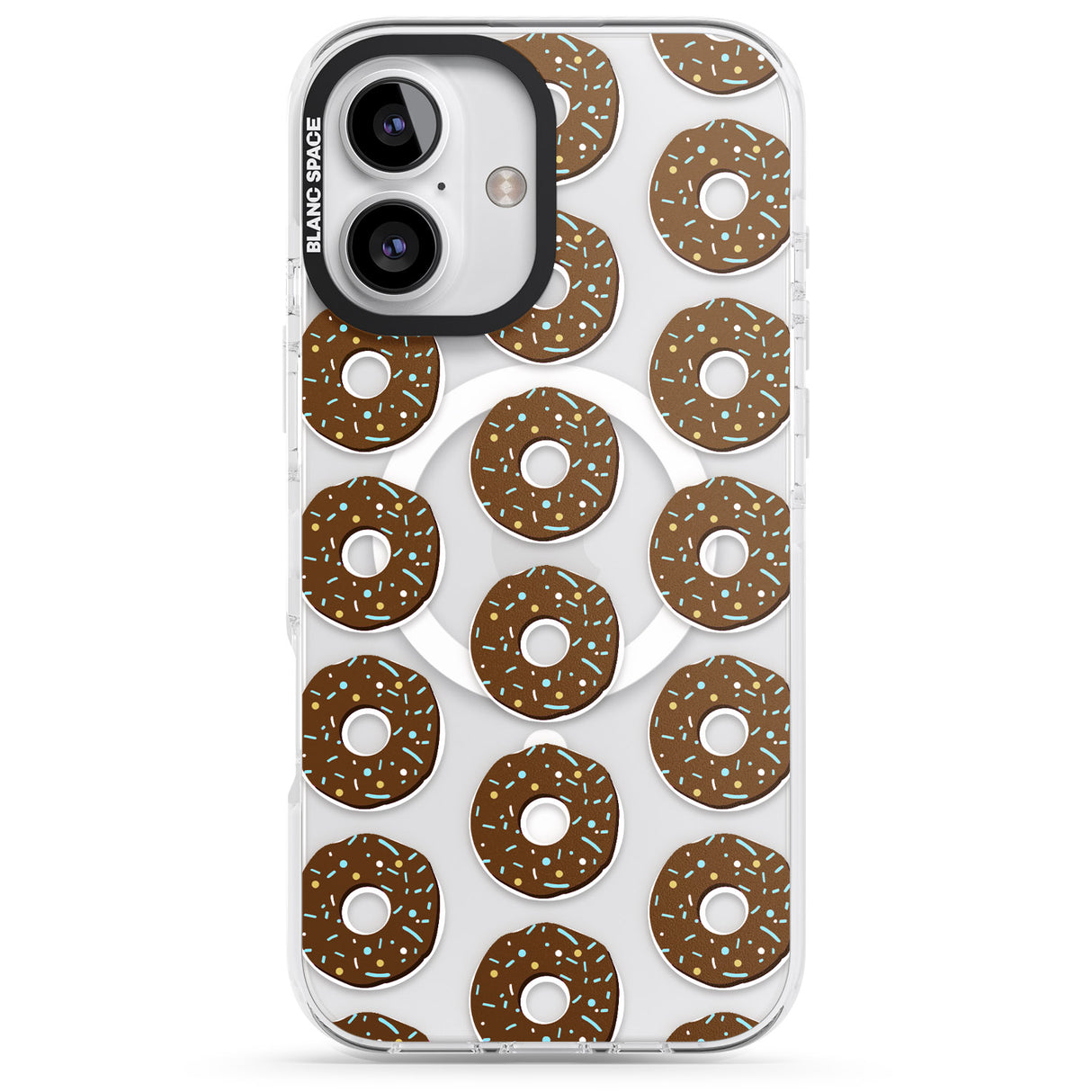 iPhone 16 Pro Max Chocolate Donut Pattern Black Impact Phone Case