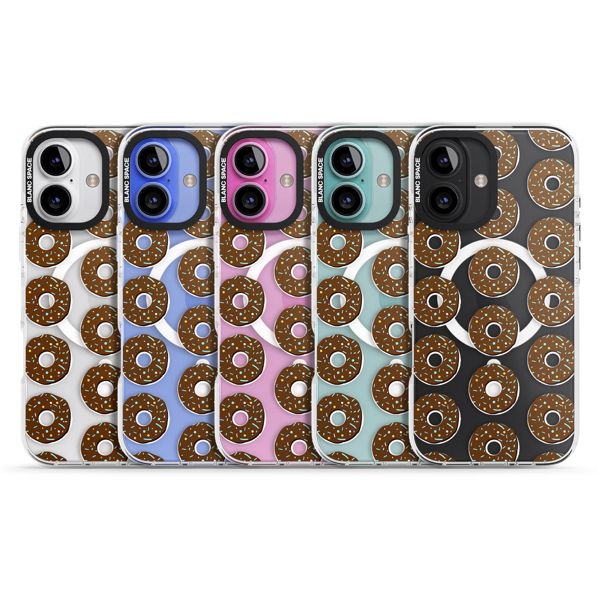 iPhone 16 Pro Max Chocolate Donut Pattern Black Impact Phone Case