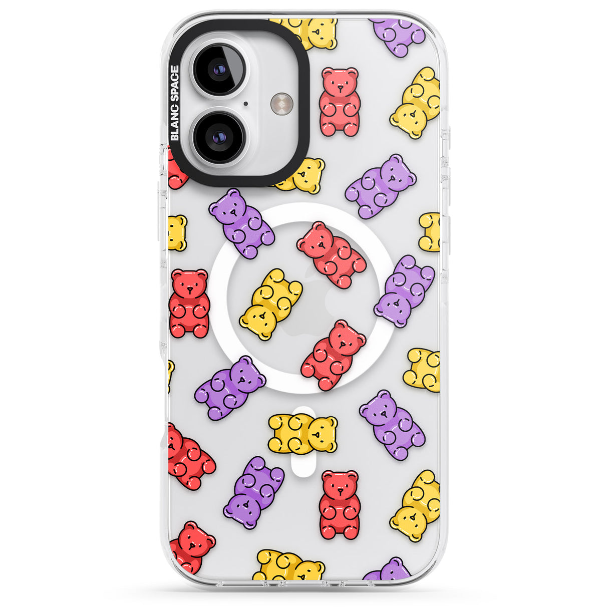 iPhone 16 Pro Max Gummy Bear Pattern Black Impact Phone Case