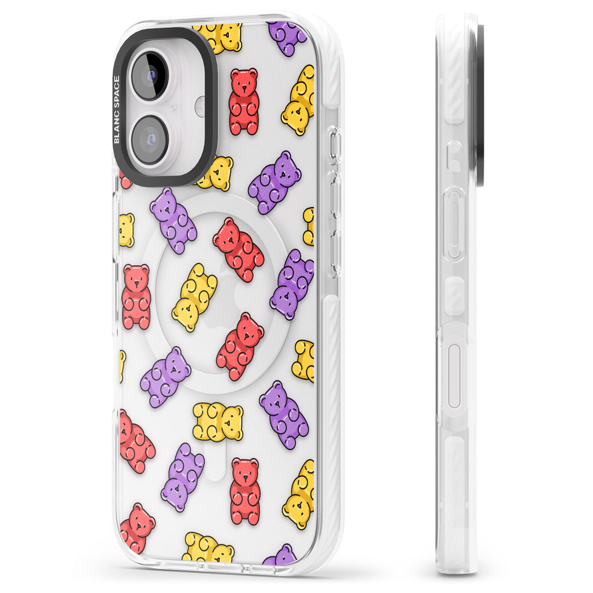 iPhone 16 Pro Max Gummy Bear Pattern Black Impact Phone Case