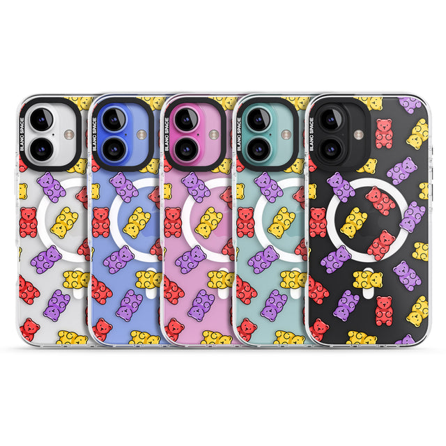 iPhone 16 Pro Max Gummy Bear Pattern Black Impact Phone Case