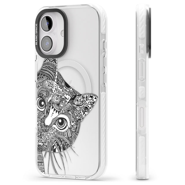 iPhone 16 Pro Max Henna Cat Black Impact Phone Case