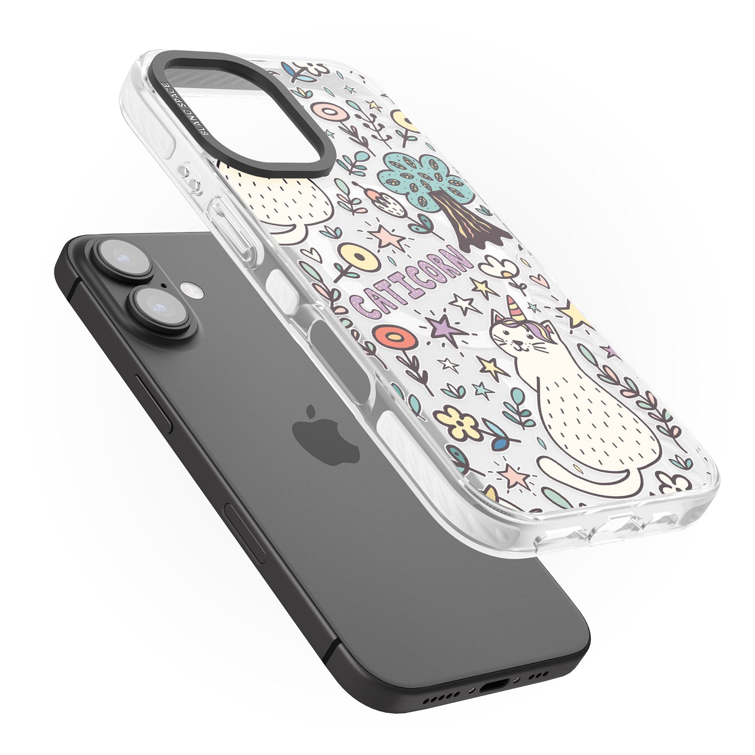 iPhone 16 Pro Max Caticorn pattern Black Impact Phone Case
