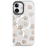 iPhone 16 Pro Max Paw Prints Black Impact Phone Case