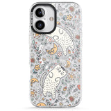 iPhone 16 Pro Max Sleeping Cat Pattern Black Impact Phone Case