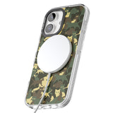 iPhone 16 Pro Max Forest Green Cat Camouflage Pattern Black Impact Phone Case