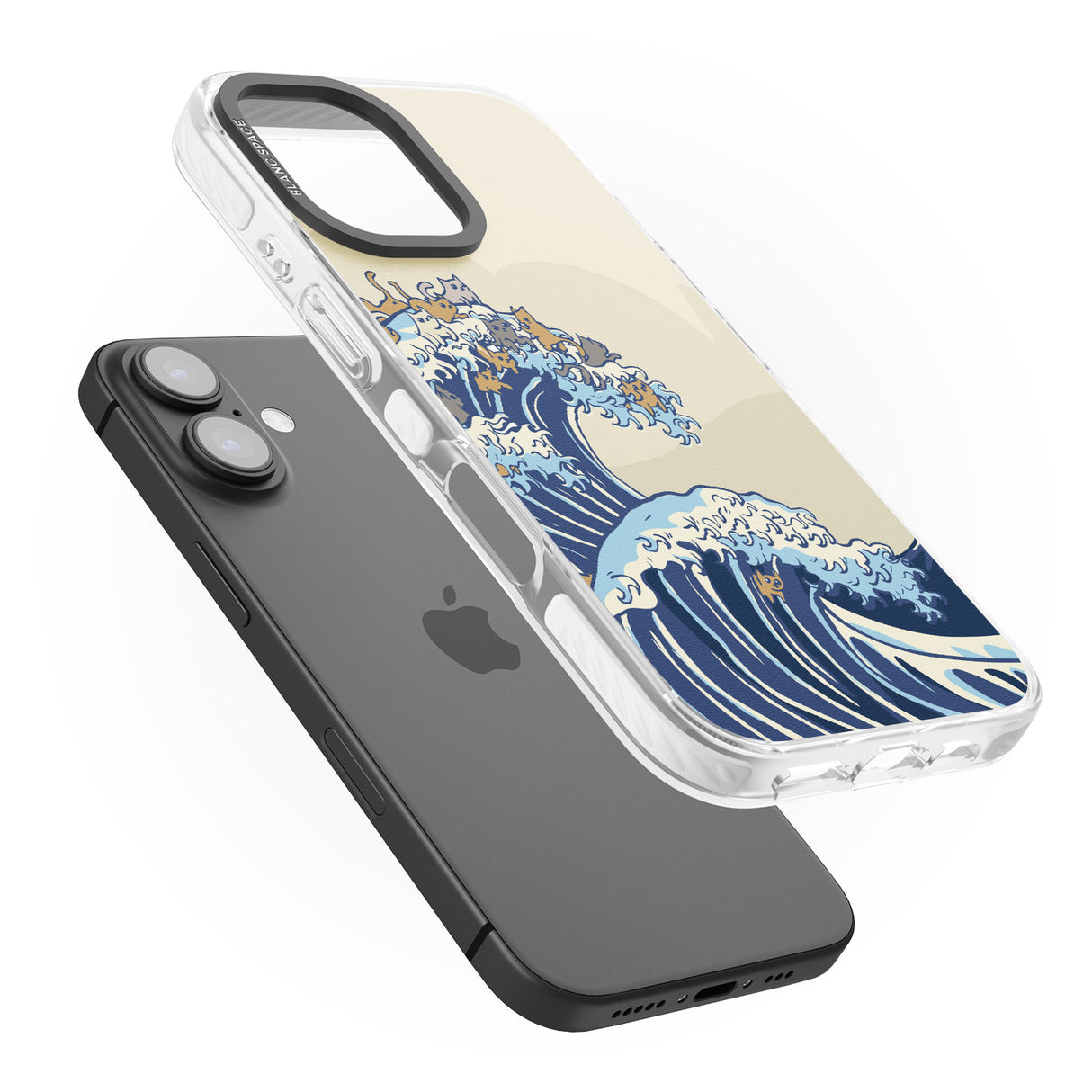 iPhone 16 Pro Max The Great Cat Wave Black Impact Phone Case