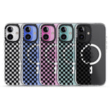 iPhone 16 Pro Max Checker: Half Black Check on Clear Black Impact Phone Case