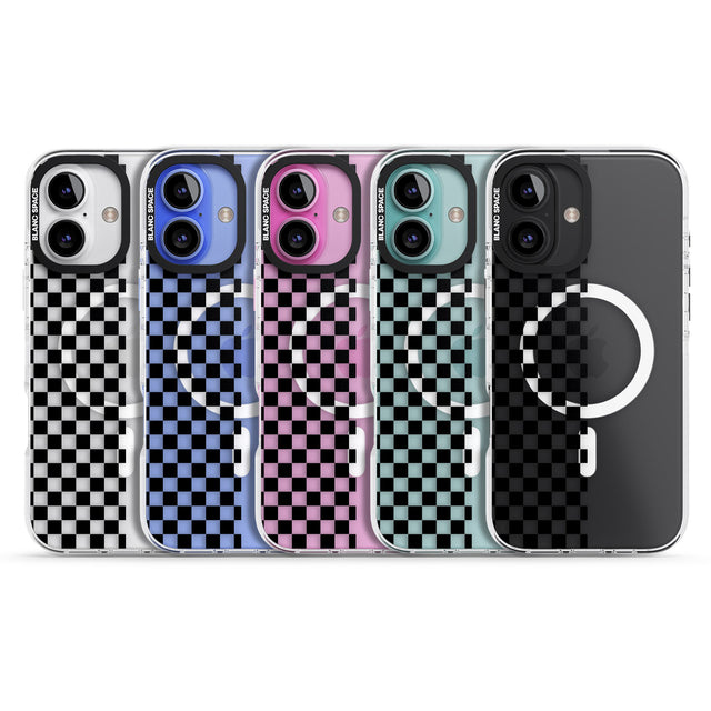 iPhone 16 Pro Max Checker: Half Black Check on Clear Black Impact Phone Case