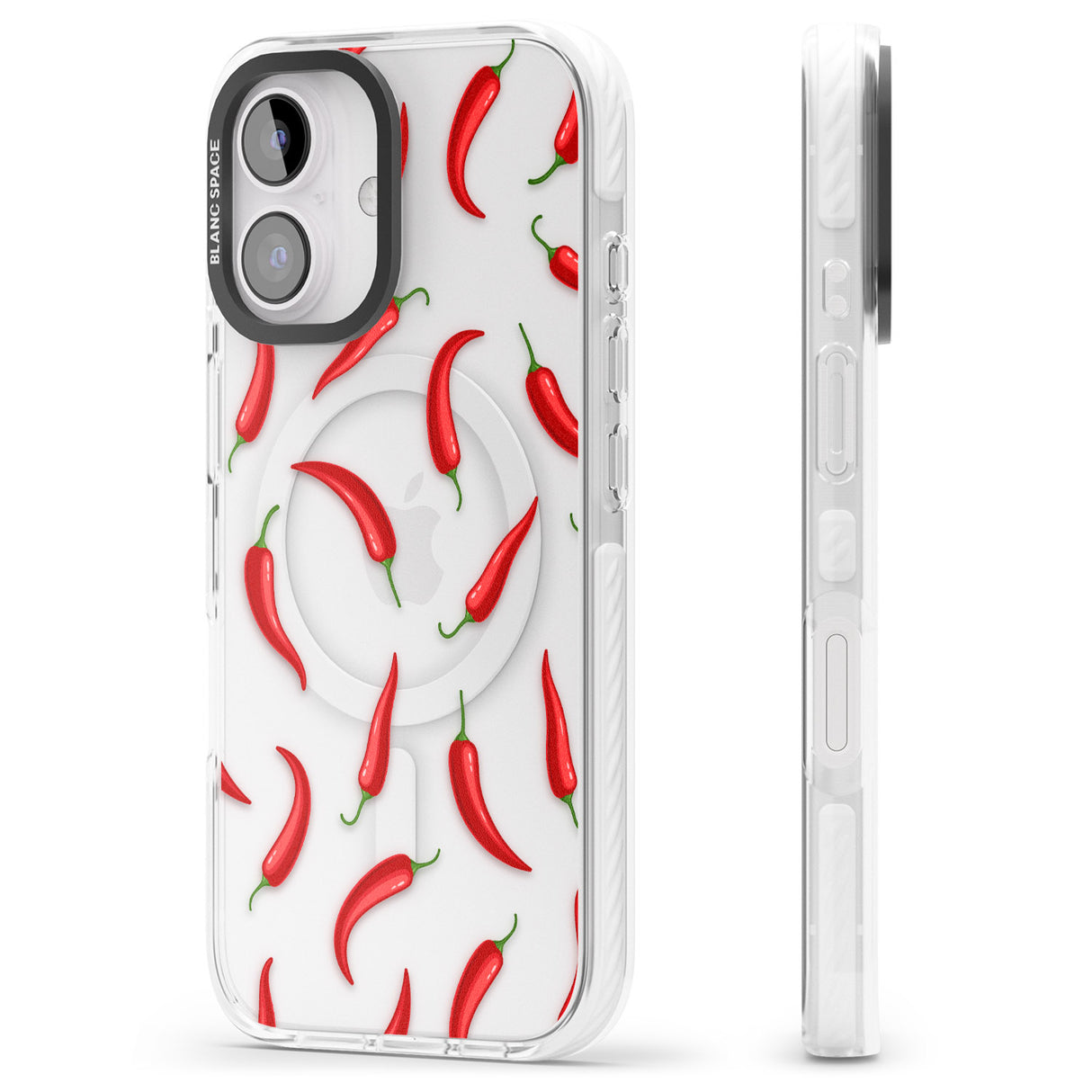 iPhone 16 Pro Max Chilli Pattern Black Impact Phone Case