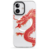 iPhone 16 Pro Max Large Red Dragon Black Impact Phone Case