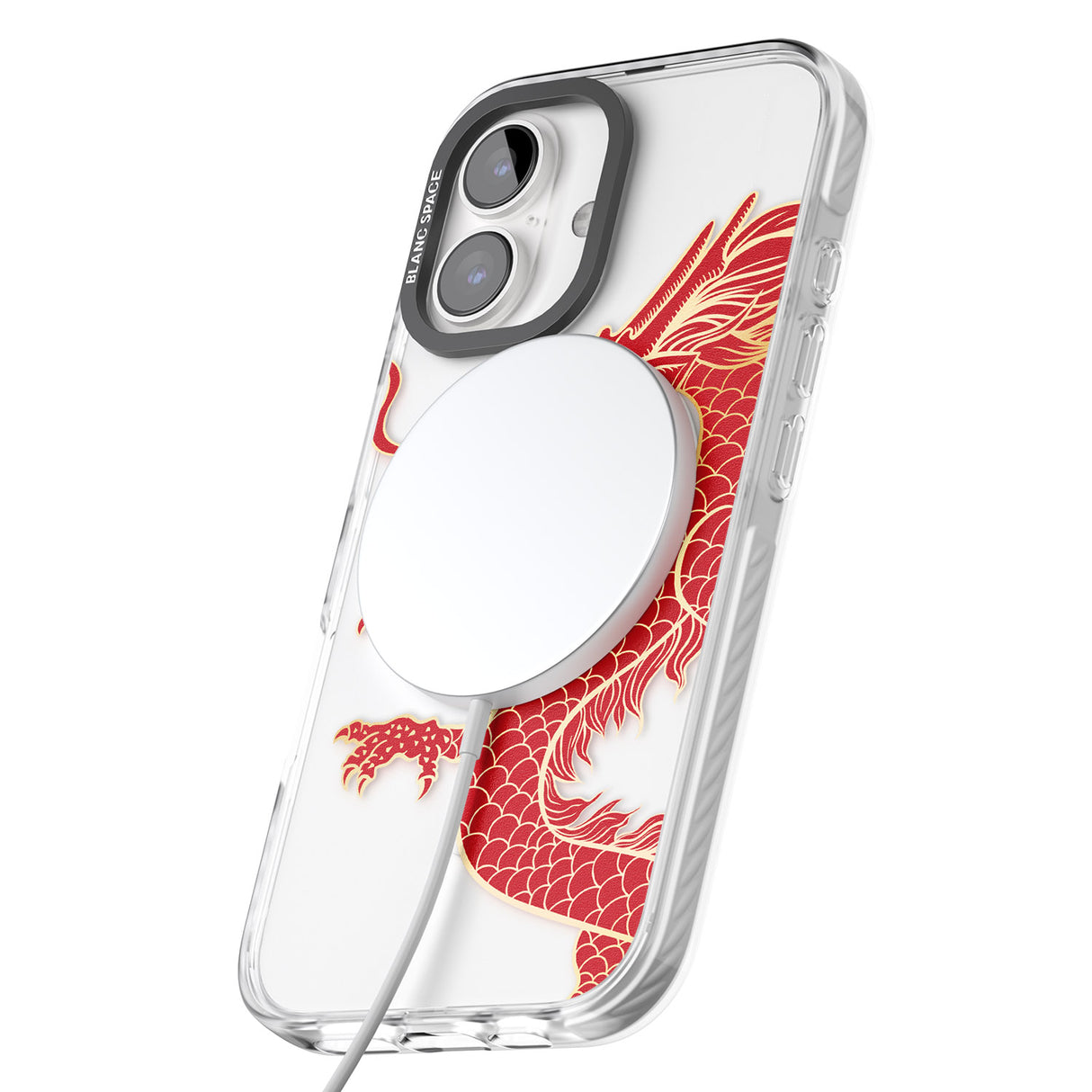 iPhone 16 Pro Max Large Red Dragon Black Impact Phone Case