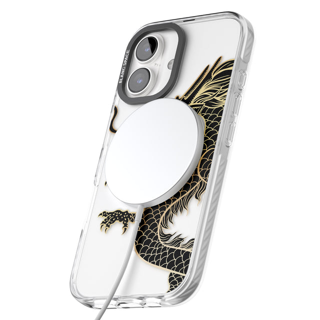 iPhone 16 Pro Max Large Black Dragon Black Impact Phone Case