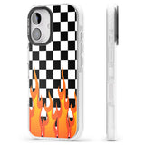 iPhone 16 Pro Max Checkered Fire Black Impact Phone Case