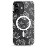 iPhone 16 Pro Max Monstera Leaves Black Impact Phone Case