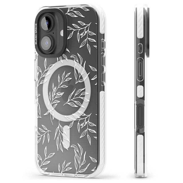 iPhone 16 Pro Max Leafy Botanical Black Impact Phone Case