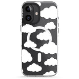 iPhone 16 Pro Max Transparent Cloud Pattern Black Impact Phone Case