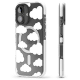 iPhone 16 Pro Max Transparent Cloud Pattern Black Impact Phone Case