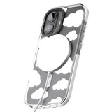 iPhone 16 Pro Max Transparent Cloud Pattern Black Impact Phone Case