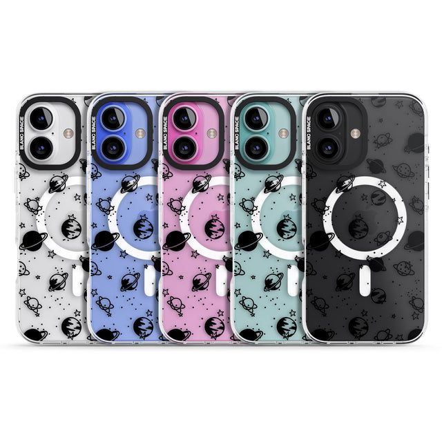 iPhone 16 Pro Max Planets Black Impact Phone Case