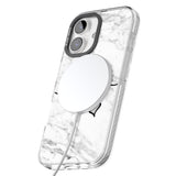 iPhone 16 Pro Max White Marble Black Impact Phone Case