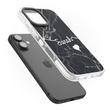 iPhone 16 Pro Max Black Marble Black Impact Phone Case