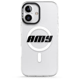 iPhone 16 Pro Max Personalised Clear Text 1C Black Impact Phone Case