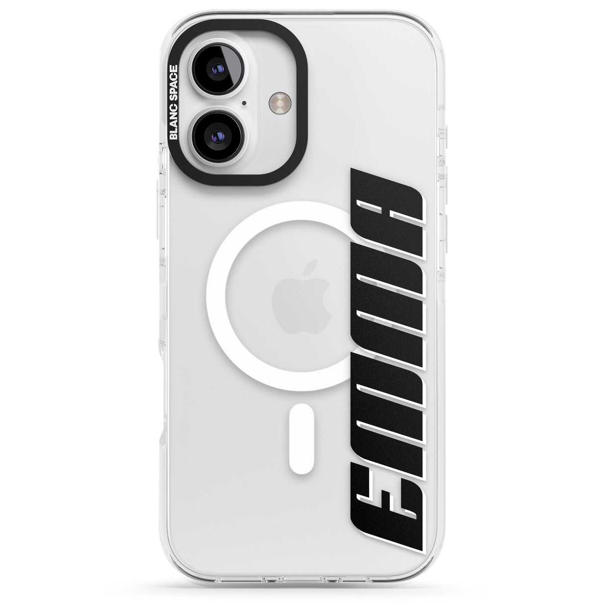 iPhone 16 Pro Max Personalised Clear Text 4A Black Impact Phone Case