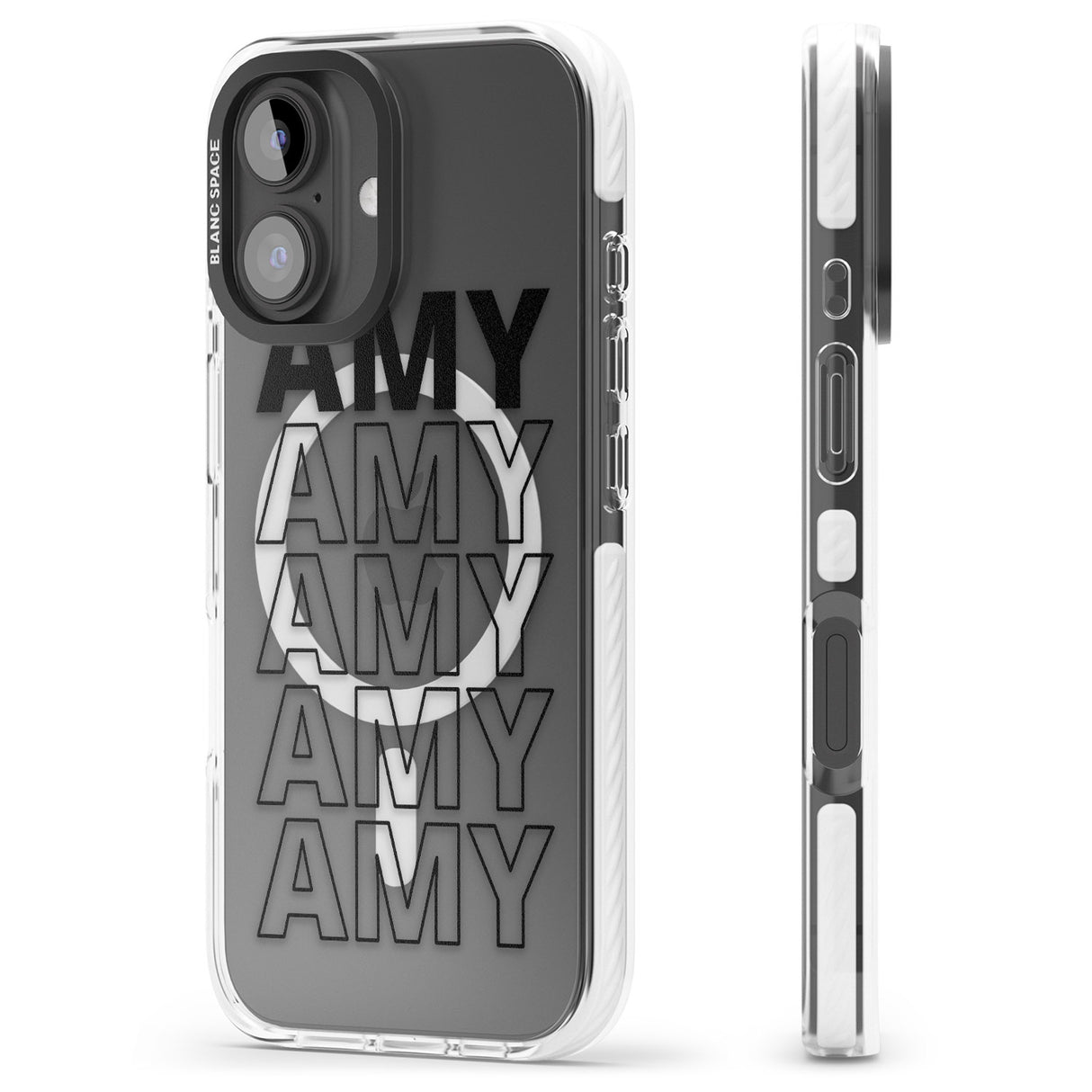 iPhone 16 Pro Max Personalised Clear Text 5A Black Impact Phone Case