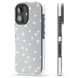 iPhone 16 Pro Max Painted Daisy Blue-Grey Cute Black Impact Phone Case