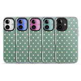 iPhone 16 Pro Max Daisy Pattern Teal Cute Floral Black Impact Phone Case