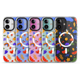 iPhone 16 Pro Max Mixed Cute Icon Pattern - Clear Black Impact Phone Case