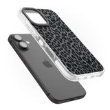 iPhone 16 Pro Max Dark Animal Print Pattern Small Leopard Black Impact Phone Case